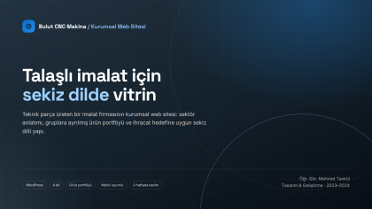 Bulut CNC Makina Corporate Website